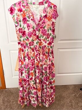 PINCH Tiered Ruffle Boho Dress L Large Style 4812D